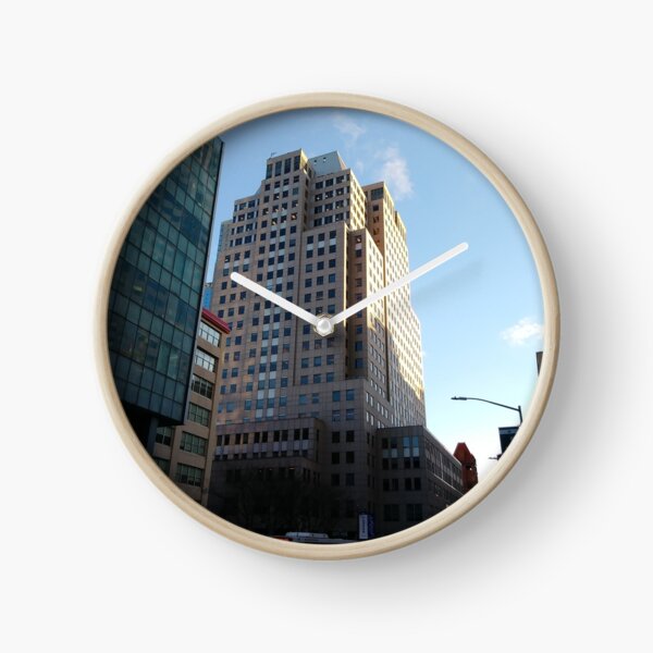 Street, City, Buildings, Photo, Day, Trees Clock