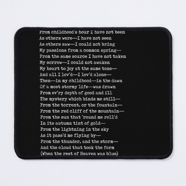 Item preview, Alone - Edgar Allan Poe - Poem - Literature - Typewriter Print - Black designed and sold by Studio Grafiikka.