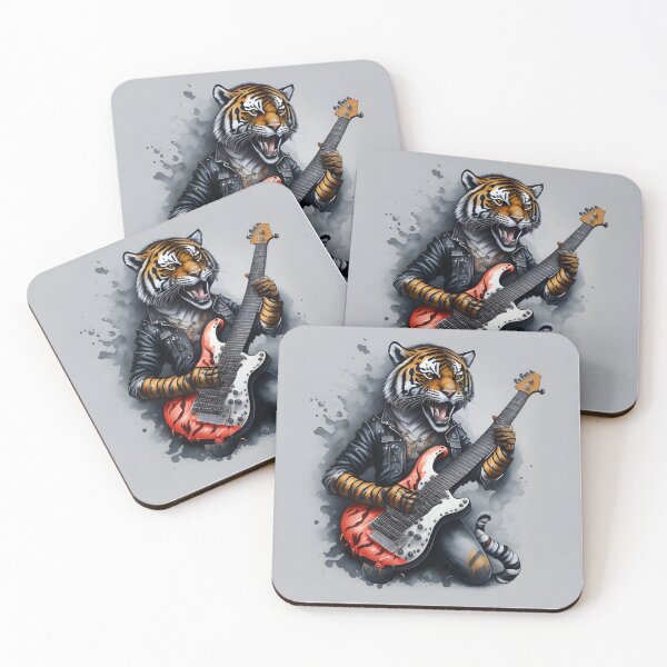 Item preview, Rock Tiger Unleashes His Musical Fury With A Roaring Guitar designed and sold by The Animal Stuff.