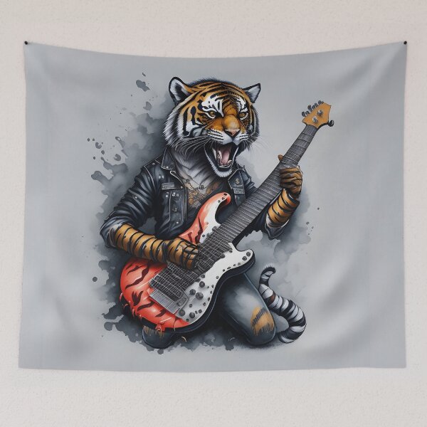 Item preview, Rock Tiger Unleashes His Musical Fury With A Roaring Guitar designed and sold by The Animal Stuff.
