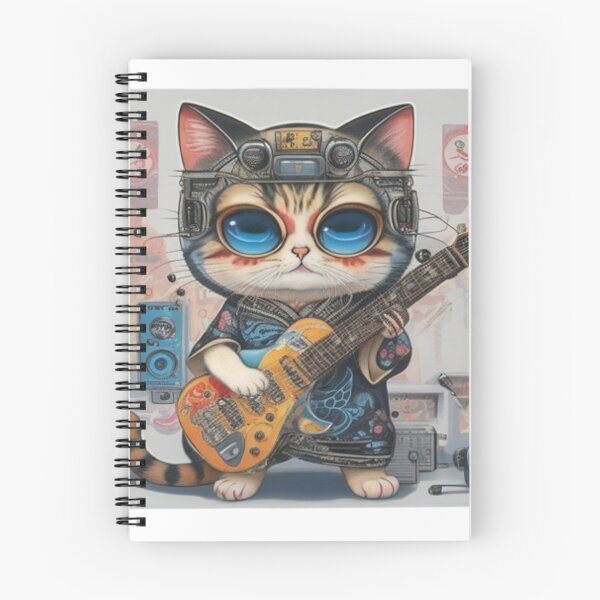 Item preview, Adorable kimono-clad cat guitarist rocking the stage sticker and more. designed and sold by mefirefire.