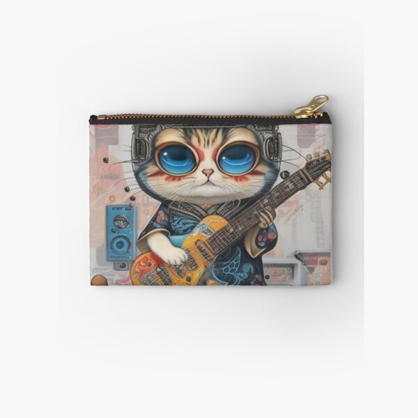 Item preview, Adorable kimono-clad cat guitarist rocking the stage sticker and more. designed and sold by mefirefire.