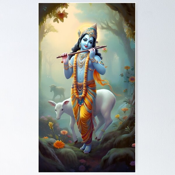 Wall Poster radhaipa chant hare krishna Wall Poster Print on Art