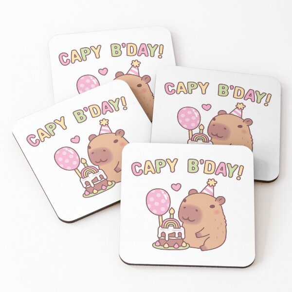 Item preview, Cute Capybara Rainbow Birthday Cake Capy Bday designed and sold by rustydoodle.