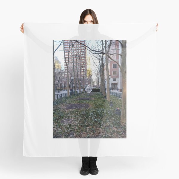 Street, City, Buildings, Photo, Day, Trees Scarf