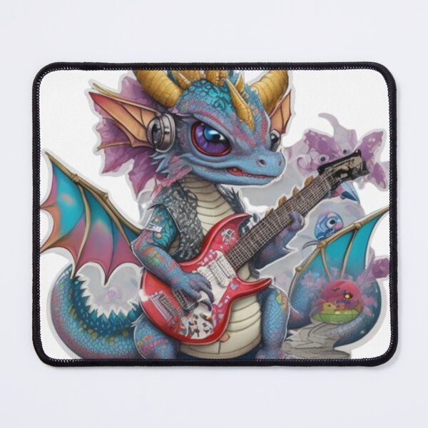 Item preview, Adorable kimono-clad dragon guitarist rocking the stage sticker and more. designed and sold by mefirefire.