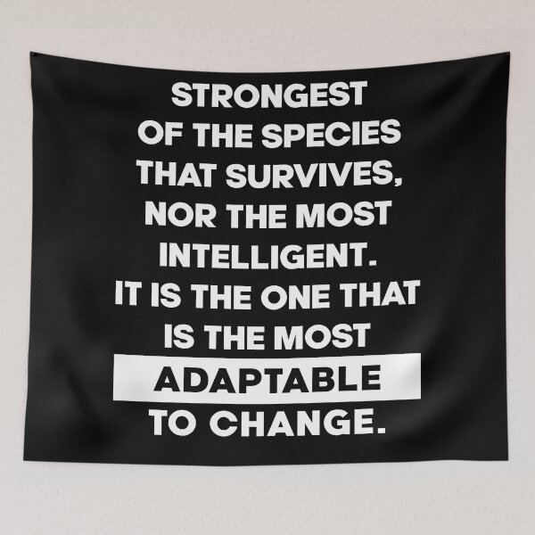Item preview, Charles Darwin Quote - Inspirational Quote - Most Adaptable to Change - Black designed and sold by Studio Grafiikka.