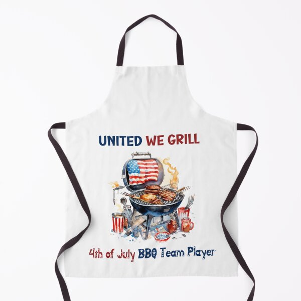 Item preview, "United we Grill 4th of July BBQ Team Player" - 4th of July BBQ Team Apparel designed and sold by Level-Fourty.
