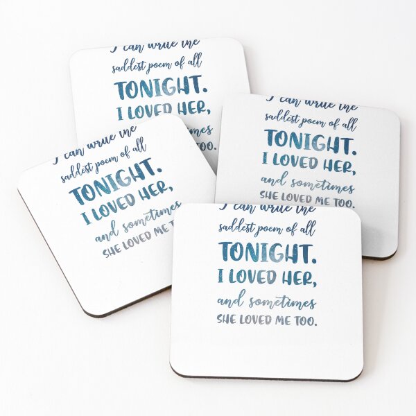 Item preview, The saddest poem of all, Pablo Neruda - Quotes on Love 02 - Typographic Print designed and sold by Studio Grafiikka.