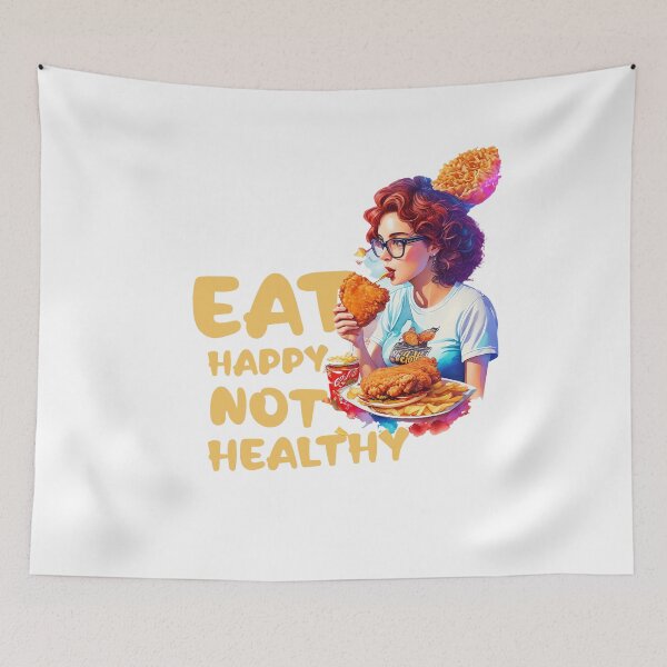 Artikelvorschau, Eat happy not healthy: Dining on Love's Sweet Surrender entworfen und verkauft von Paolospresent.
