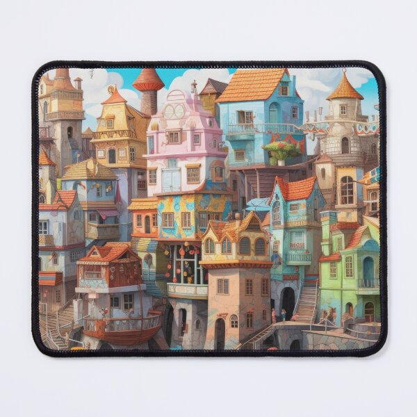 Item preview, Cute Seaside Fishing Village designed and sold by WafflePoppy.