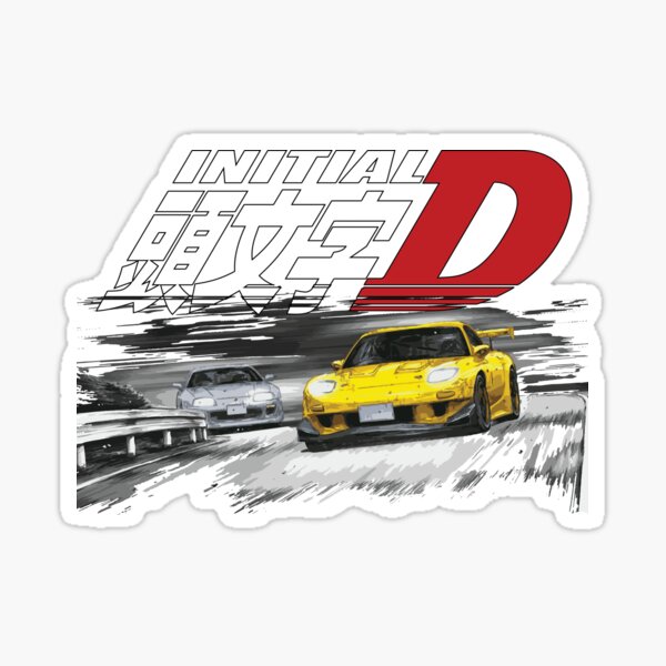 Initial D FC RX7 Stage 1 Drifting - Ryosuke Takahash RedSuns anime night |  Sticker