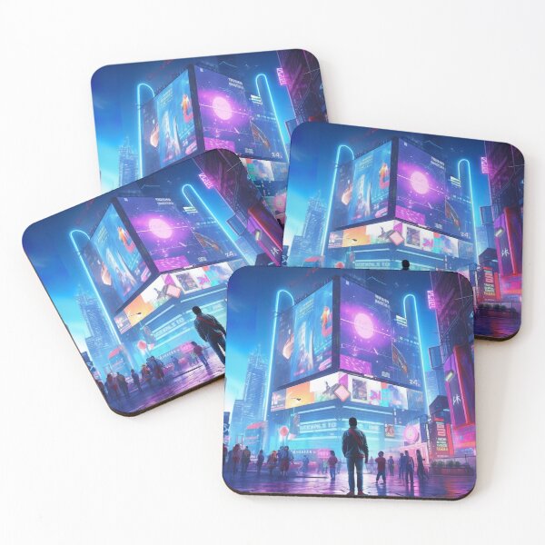 Item preview, Neon-Lit Futuristic Urban Scene designed and sold by cyberartmaker.