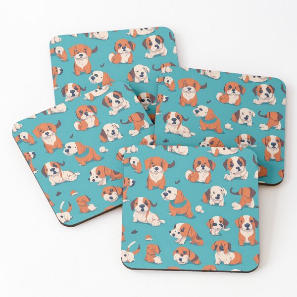 Item preview, Illustrated Repeat Designs featuring a Multitude of Adorable Puppies designed and sold by mdhanim.
