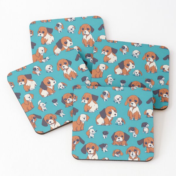 Item preview, Repeat Pattern Showcase with a Multitude of Cute Puppy Illustrations designed and sold by mdhanim.