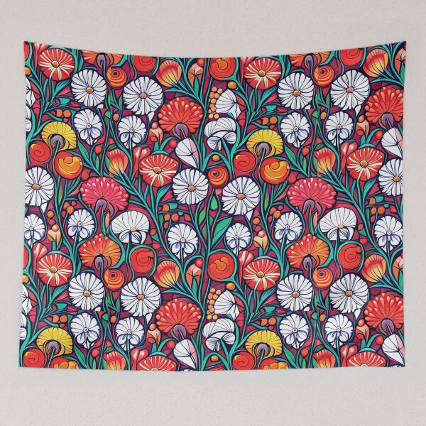 Item preview, Premium Design: Japanese-Inspired Watercolor Seamless Flowers Pattern designed and sold by Jisoo Flowers.