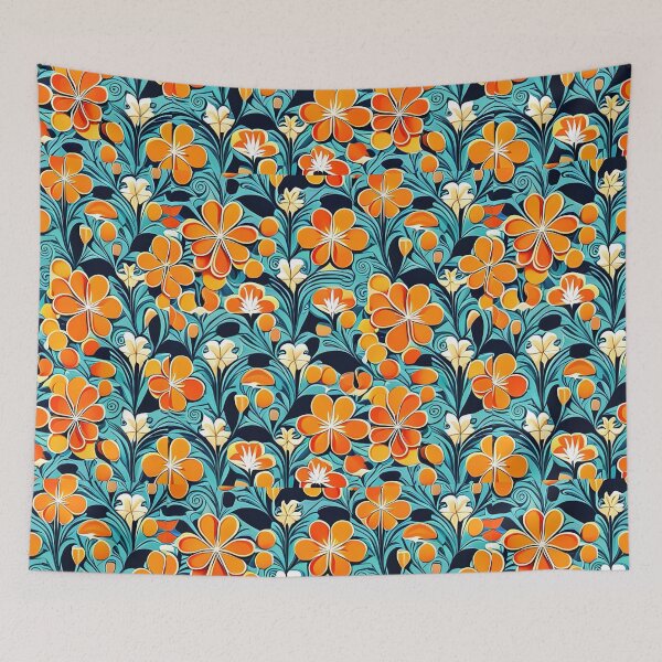 Item preview, Traditional Japanese Art: Watercolor Seamless Vector Flowers Pattern designed and sold by Jisoo Flowers.
