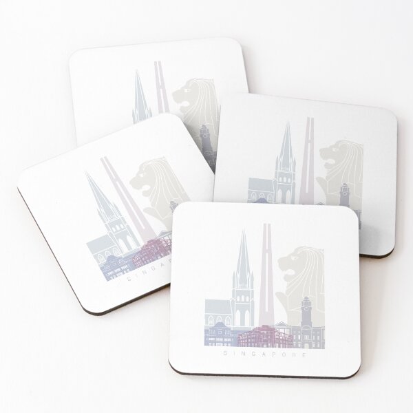 Item preview, SINGAPORE  SKYLINE POSTER PASTEL designed and sold by paulrommer.