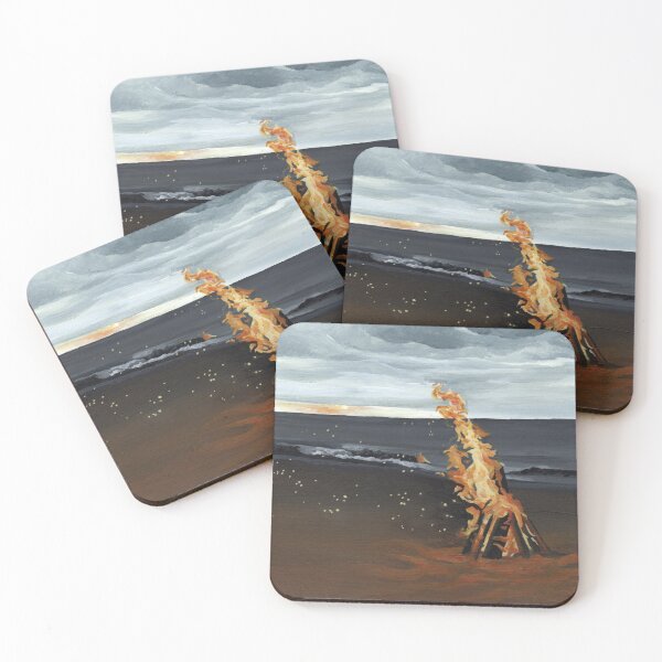 Item preview, Evening Campfire on the Beach, Original Acrylic Painting Art designed and sold by ClaireWArtwork.