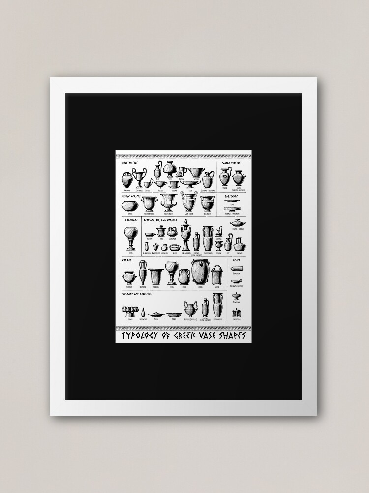 Typologie Der Griechischen Vasenformen Gerahmter Kunstdruck Von Catmadepattern Redbubble