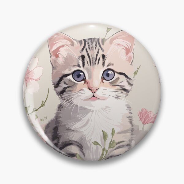 Item preview, Cute Vintage Cat With Wild Flowers designed and sold by miaowlove.
