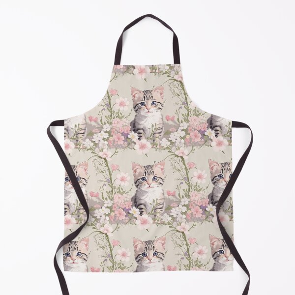Item preview, Cute Vintage Cat With Wild Flowers designed and sold by miaowlove.