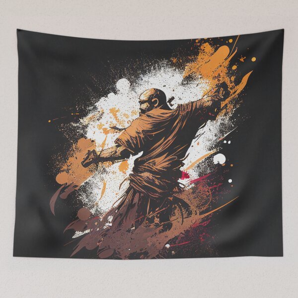Item preview, Watercolor Monk Fighter - Spiritual Artwork designed and sold by JojoArtEvo.