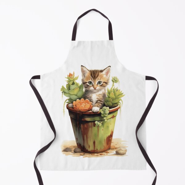 Item preview, Succulent Dreams: Cat with Cactus Watercolor painting designed and sold by Benartstudio.