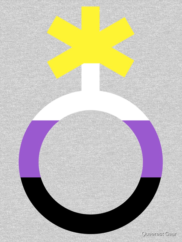 Nonbinary Pride Symbol With Nonbinary Flag Colors T Shirt By Whitestagbrand Redbubble