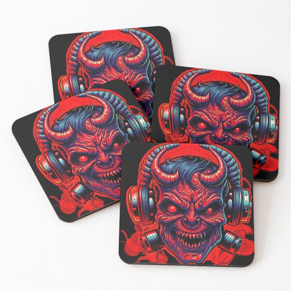 Item preview, Red Demon with Headphones designed and sold by JojoArtEvo.
