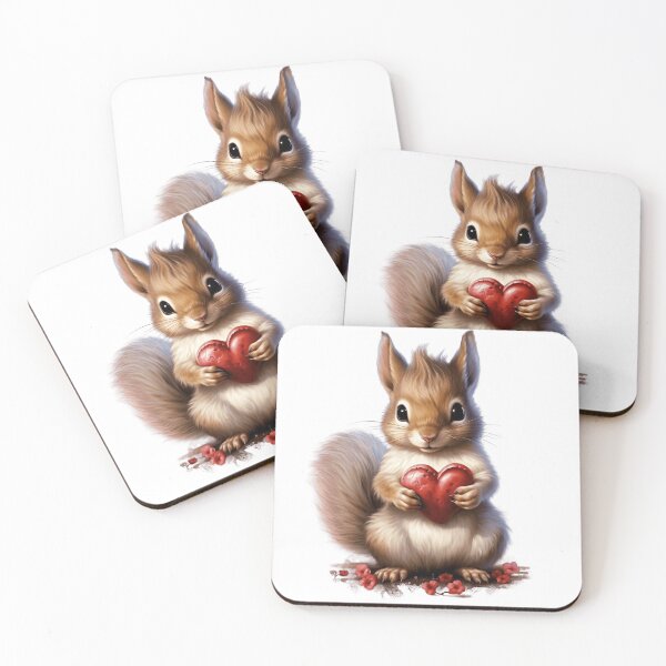 Item preview, Squirrel and red heart designed and sold by Myrilwen.