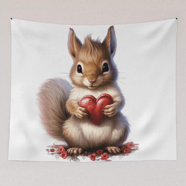 Item preview, Squirrel and red heart designed and sold by Myrilwen.