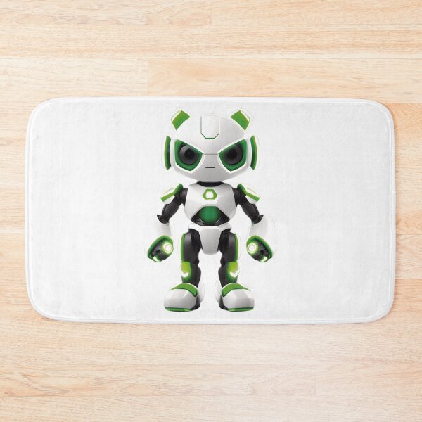 Item preview, Mischievous Green and White Robot - Tech Fun for Kids and Adults designed and sold by Mementium.