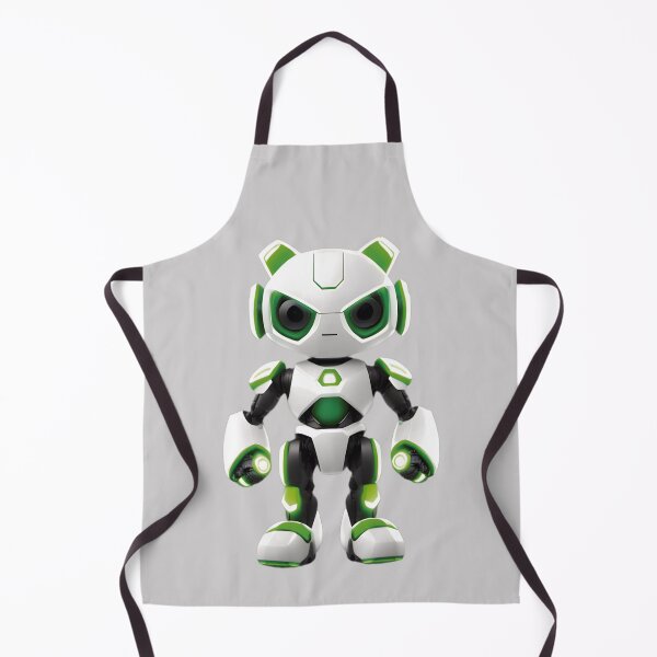 Item preview, Mischievous Green and White Robot - Tech Fun for Kids and Adults designed and sold by Mementium.