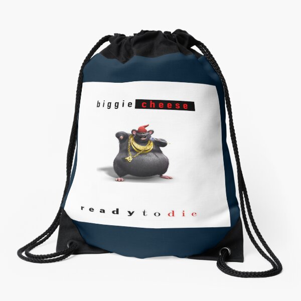 Biggie Cheese Meme Drawstring Bags for Sale