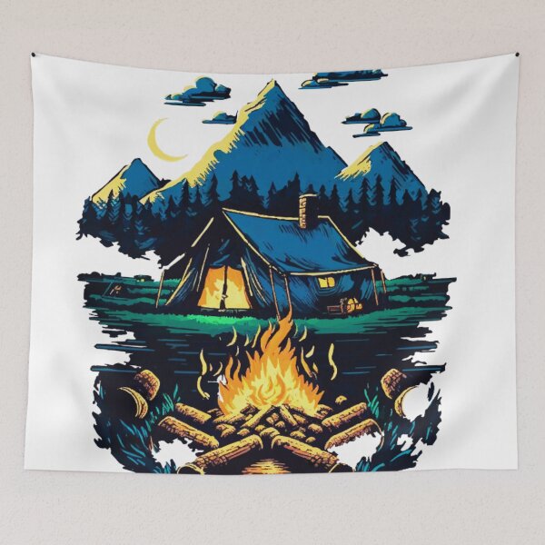 Item preview, Explore Nature's Haven with Our Captivating Camping Village Design designed and sold by JojoArtEvo.