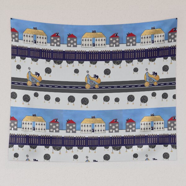 Item preview, Naive Scene with One Cat on a Ritzy Ride  designed and sold by ImperialLily.
