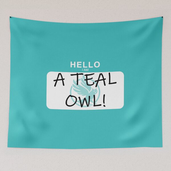 Item preview, MHC Teal Owl Name Tag designed and sold by SpoonDealer.
