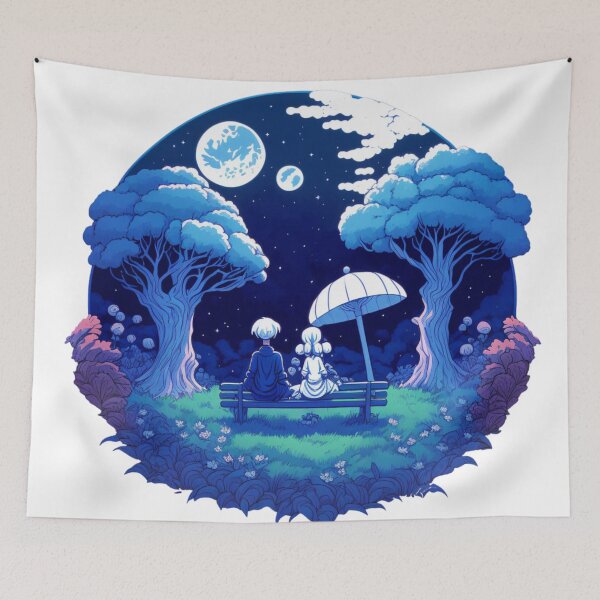 Item preview, Mystical Garden under the Dark Moon Sky designed and sold by JojoArtEvo.