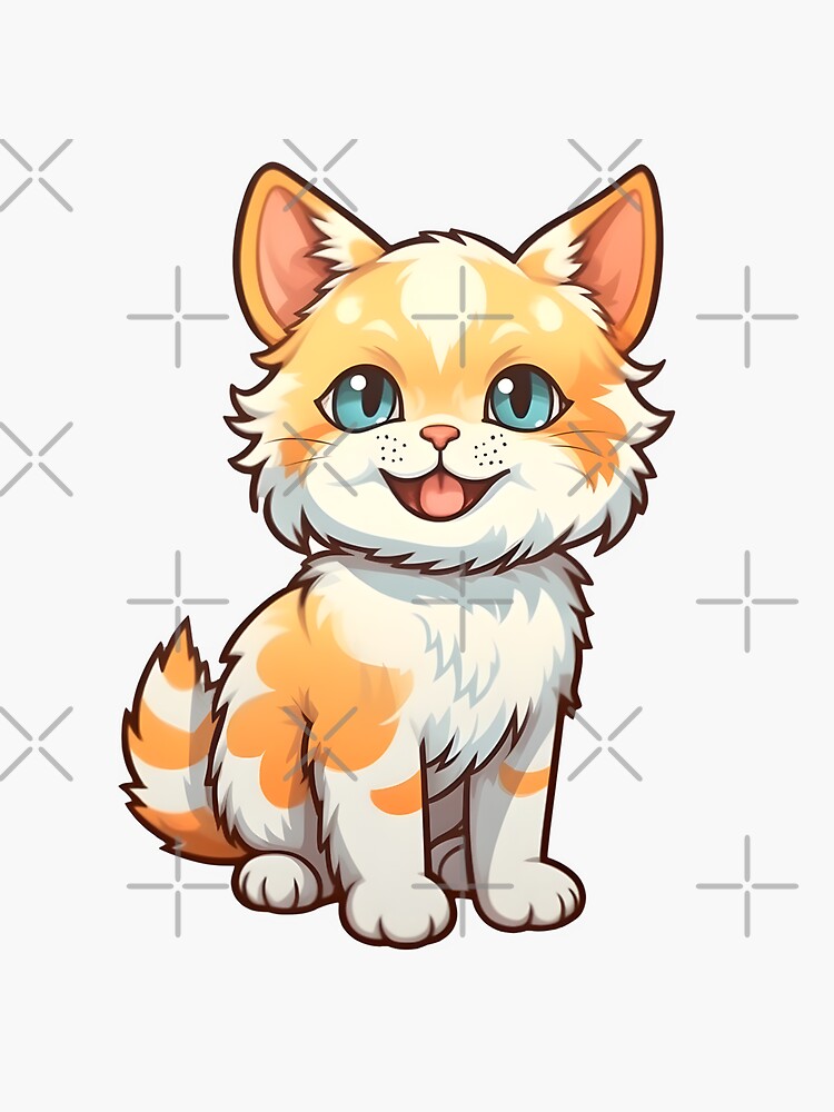 Cartoon fluffy hot sale cat