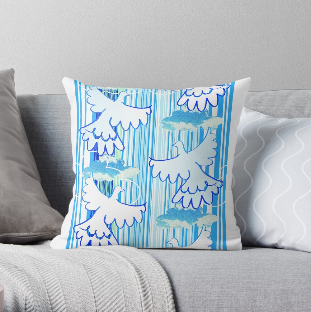 free - celebration of peace pattern Throw Pillow