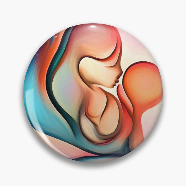 Item preview, Mother and her baby abstract oil paint designed and sold by ciaobebo.