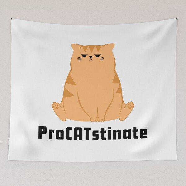 Item preview, Procrastinate | Lazy Cat Procrastinating | Funny Office Quotes designed and sold by deepgoa.