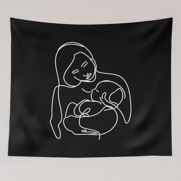 Item preview, Mother and her baby line art designed and sold by ciaobebo.