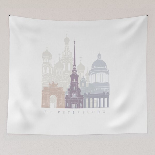 Item preview, ST. PETERSBURG SKYLINE POSTER PASTEL designed and sold by paulrommer.