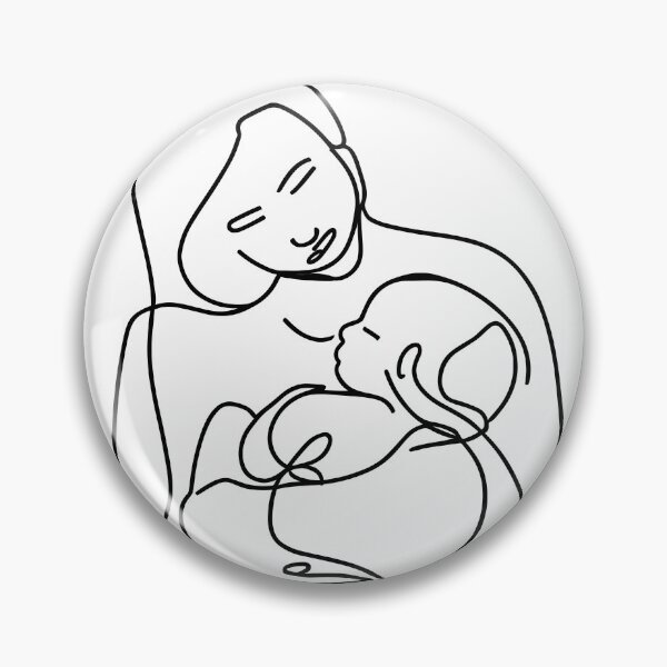 Item preview, Mother and her baby line art on white designed and sold by ciaobebo.