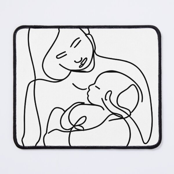 Item preview, Mother and her baby line art on white designed and sold by ciaobebo.