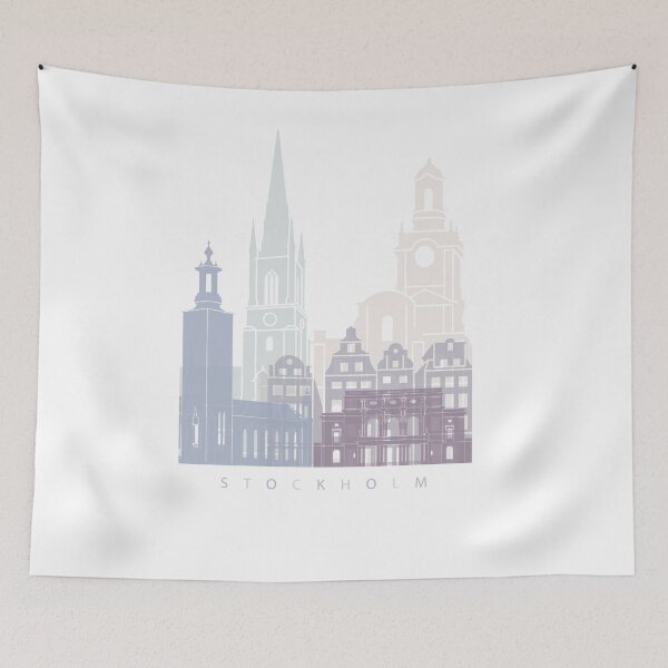 Item preview, STOCKHOLM SKYLINE POSTER PASTEL designed and sold by paulrommer.
