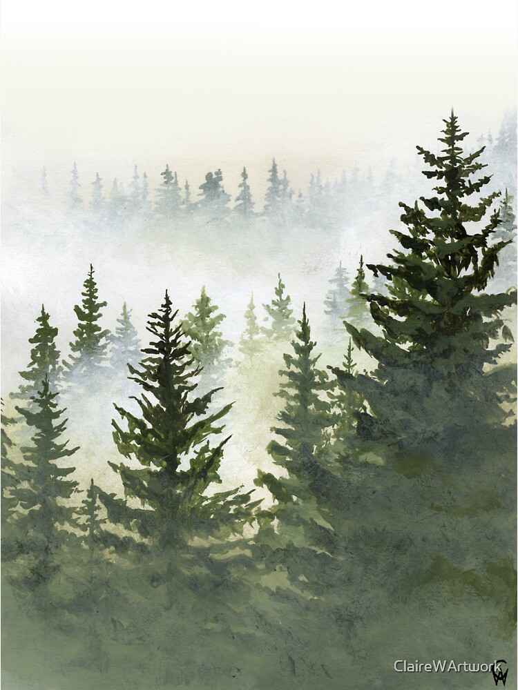 Trees in the outlet Mist Original Acrylic Painting