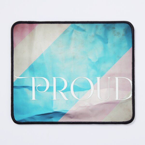 Item preview, Abstract Transgender Pride Flag With "Proud" Text Art Print designed and sold by stateofhuman.